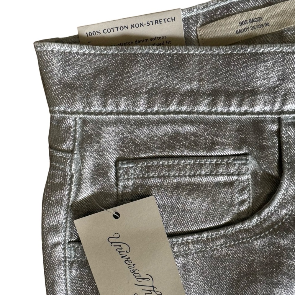 Metallic Straight Jeans Size 8L